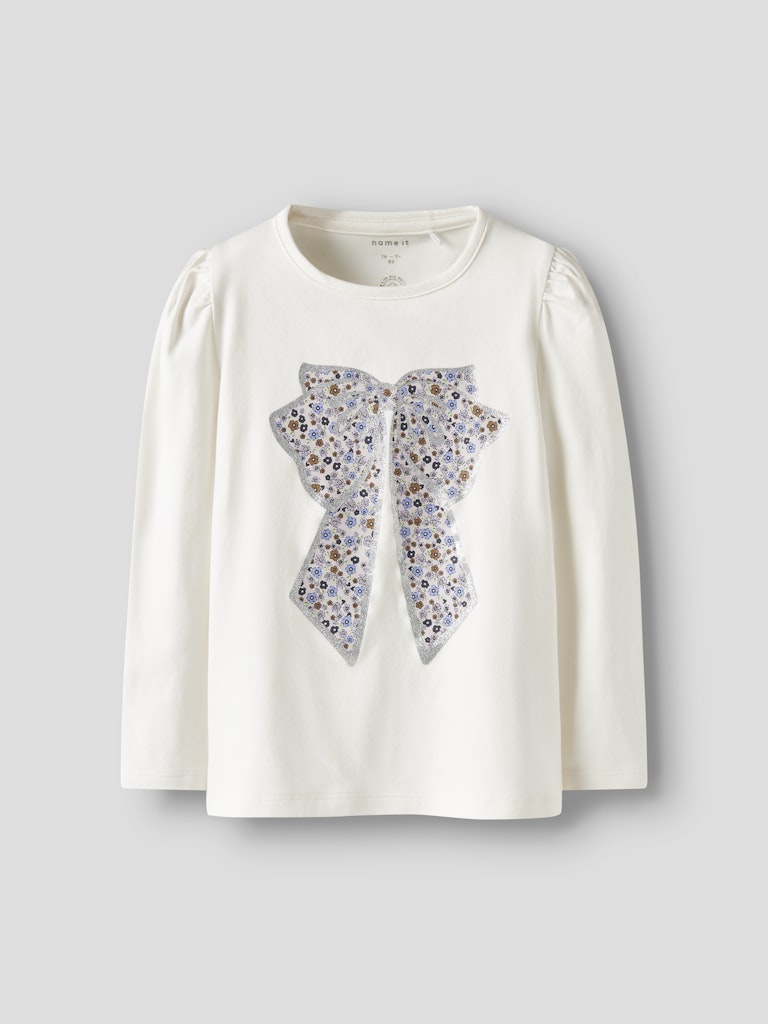 Topp Långärmad Tally Rosett Glitter Vit