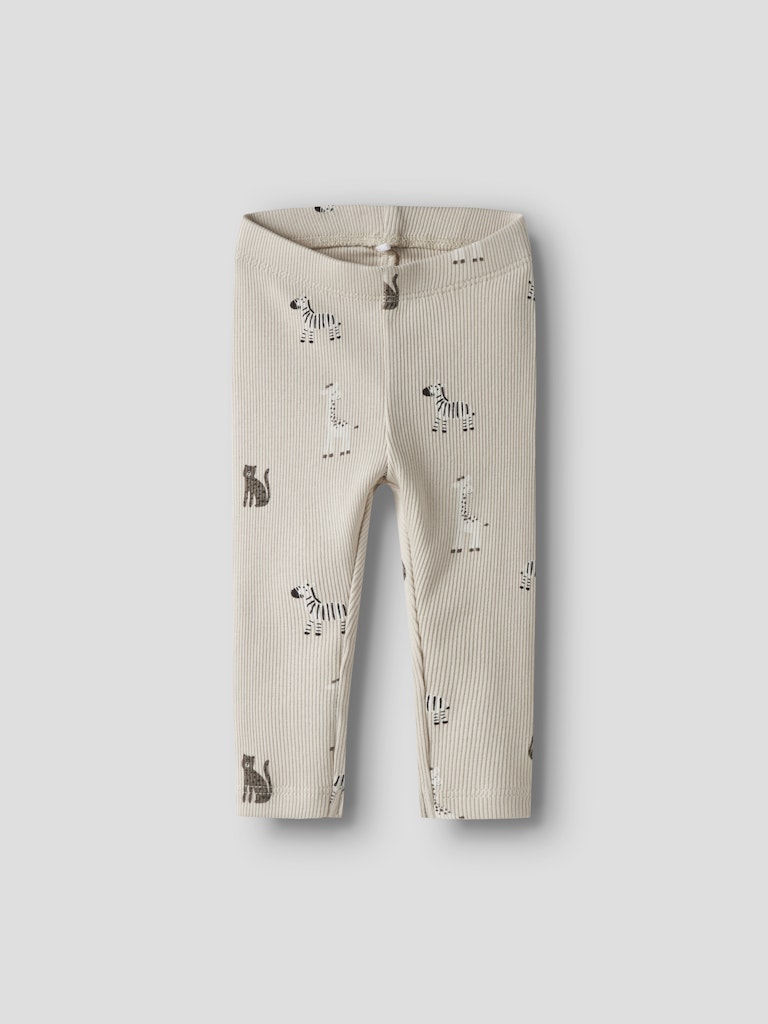 Leggings Ribbade Safaridjur Tolla Beige