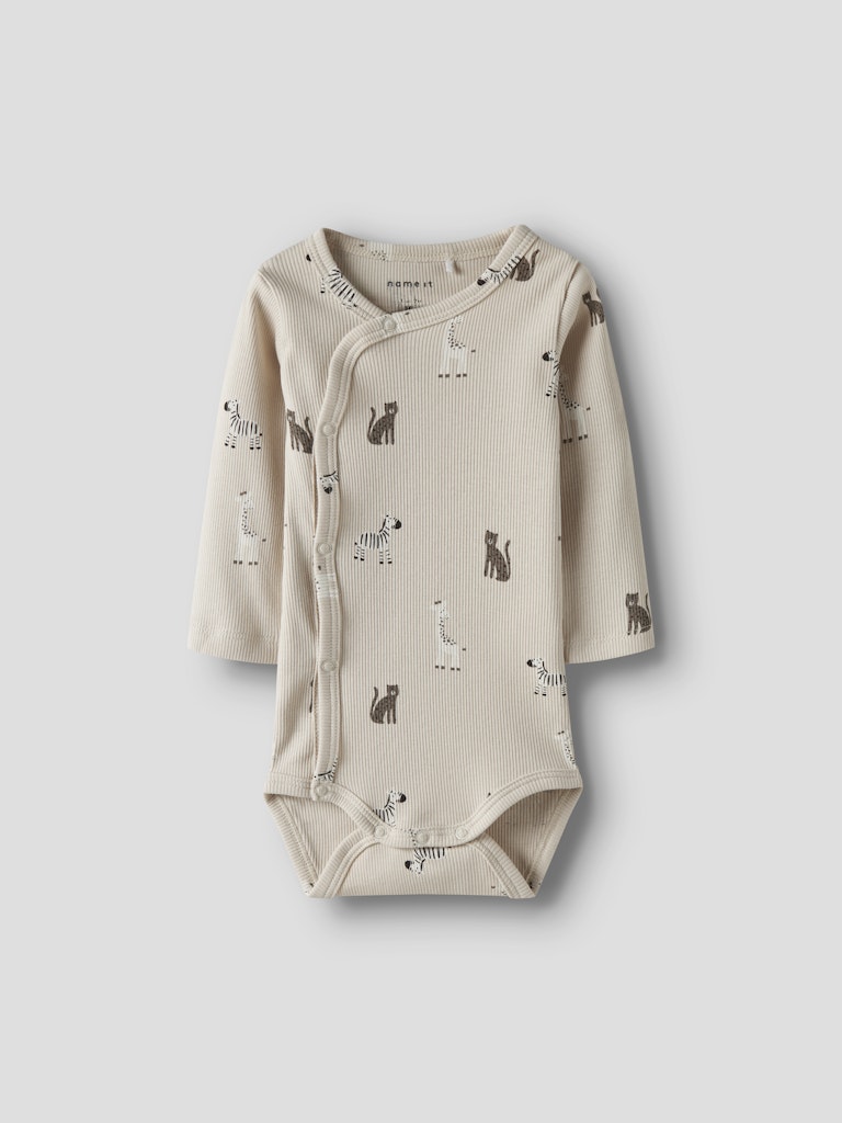 Omlottbody Ribbad Safaridjur Tolla Beige