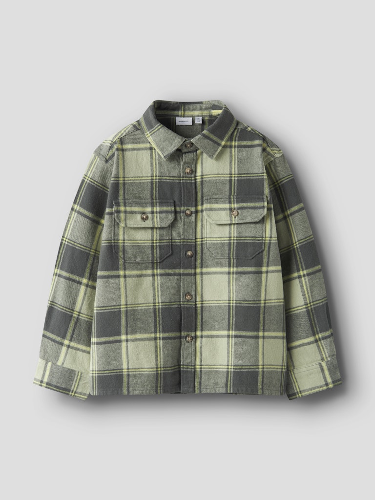 Skjorta Overshirt Flanell K Rutig Tamol Grön/Grå