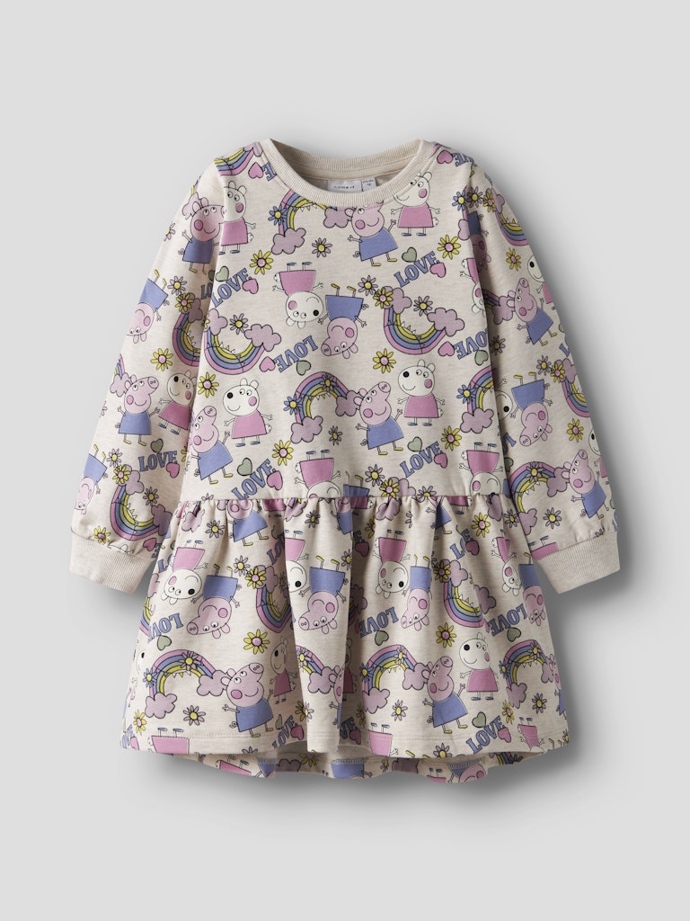 Klänning Greta Gris Långärmad Sweat Darma Beige