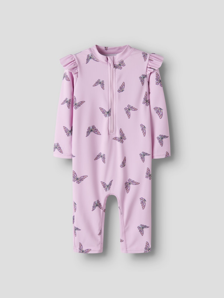 UV-dräkt Zippa 3/4 Fjärilar Mönstrad Rosa