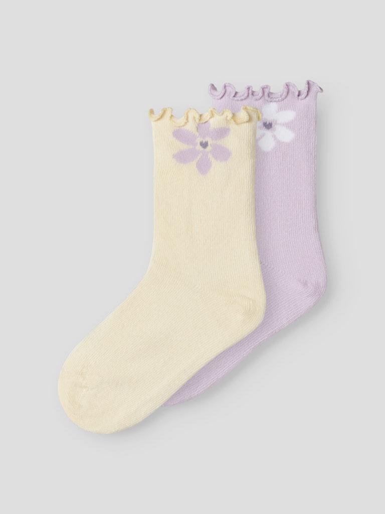 2-pack Strumpor Blommor Doritti Gul/Rosa