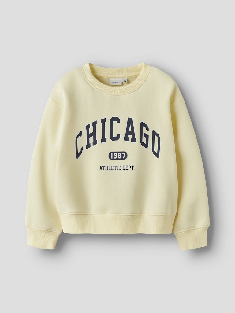 Sweattröja Chicago Enfärgad Fabia Gul