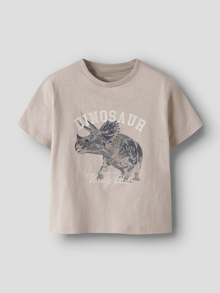 Kortärmad T-shirt Dinosaurie Feath Beige