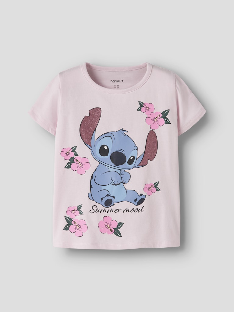 T-shirt Stitch Kortärmad Ann Glitter Rosa
