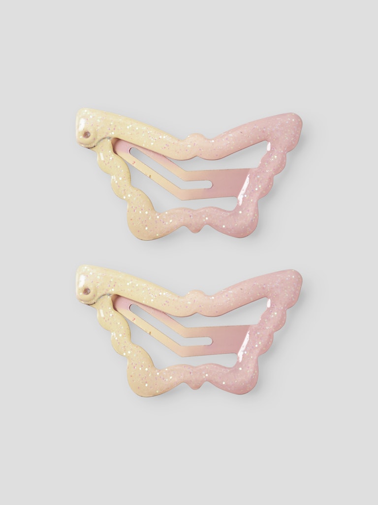 Hårspännen 2-p Fjäril Gul