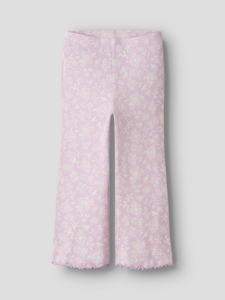 Byxa Bootcut Vemia Ribbade Blommor Rosa