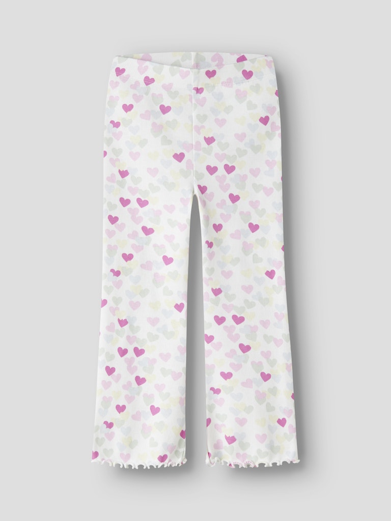 Byxa Bootcut Vemia Ribbade Hjärtan Vit