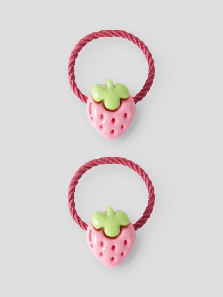 Hårsnoddar 2-pack Jobena Jordgubbar Rosa