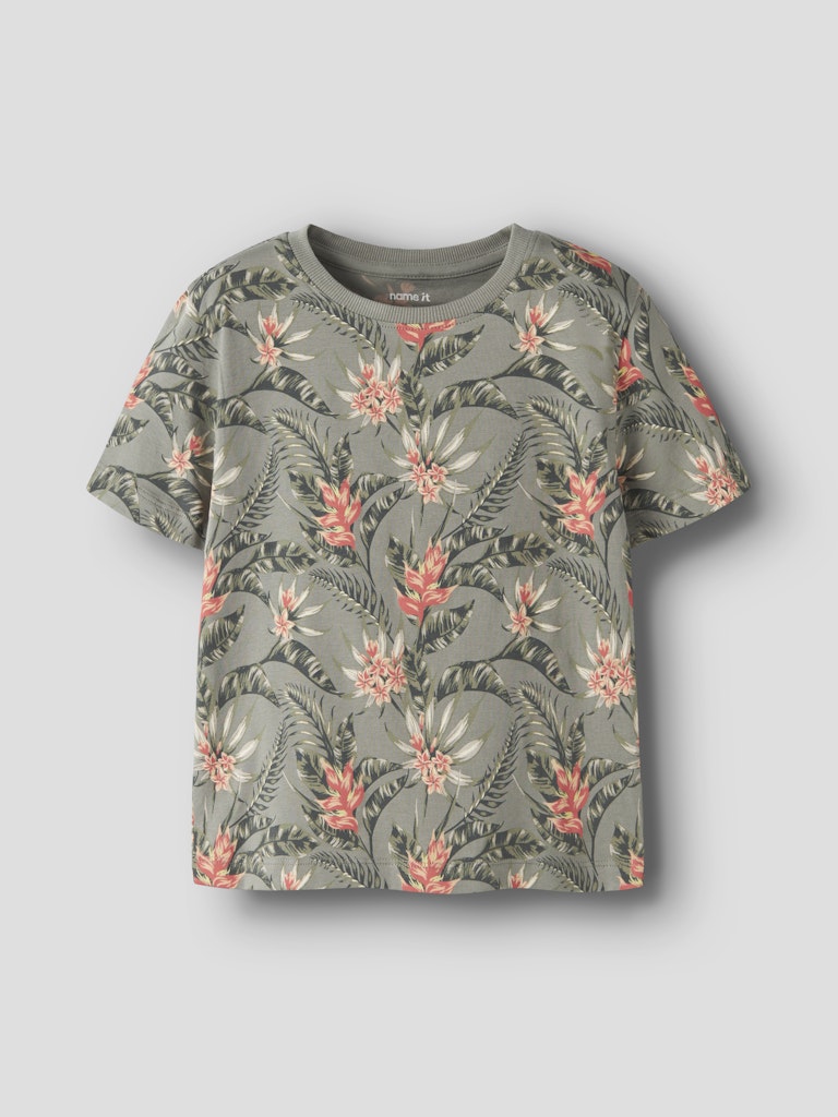 T-shirt Fluzz Kortärmad M Mönstrad Grön