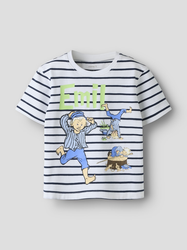 T-shirt Kortärmad Emil Randig Miall Vit