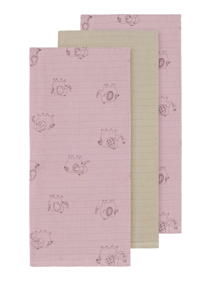 Muslinfiltar / Nappies 3-pack Rosa/Beige