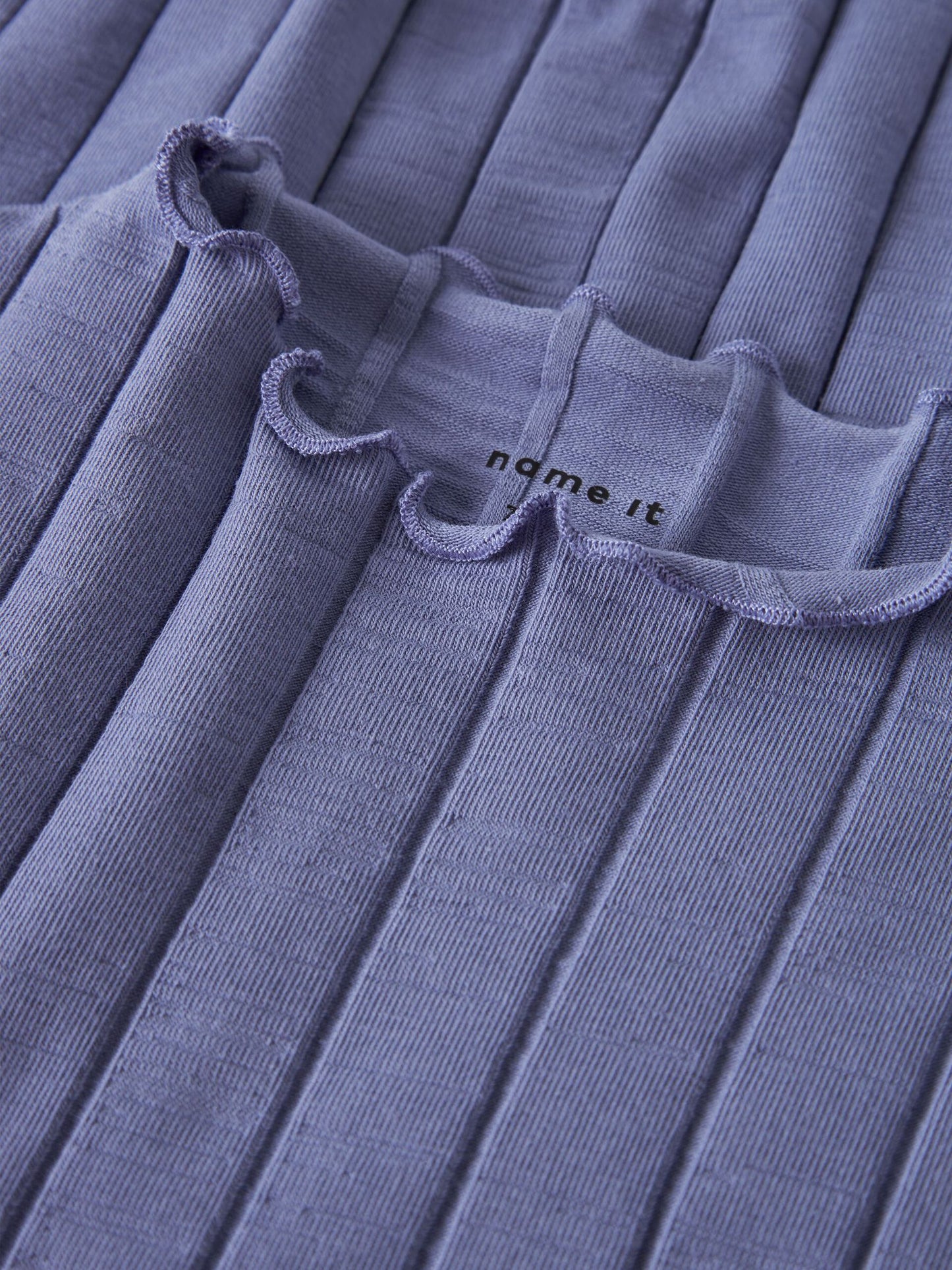 Långärmad Topp Ribbad Enfärgad Noline Blå