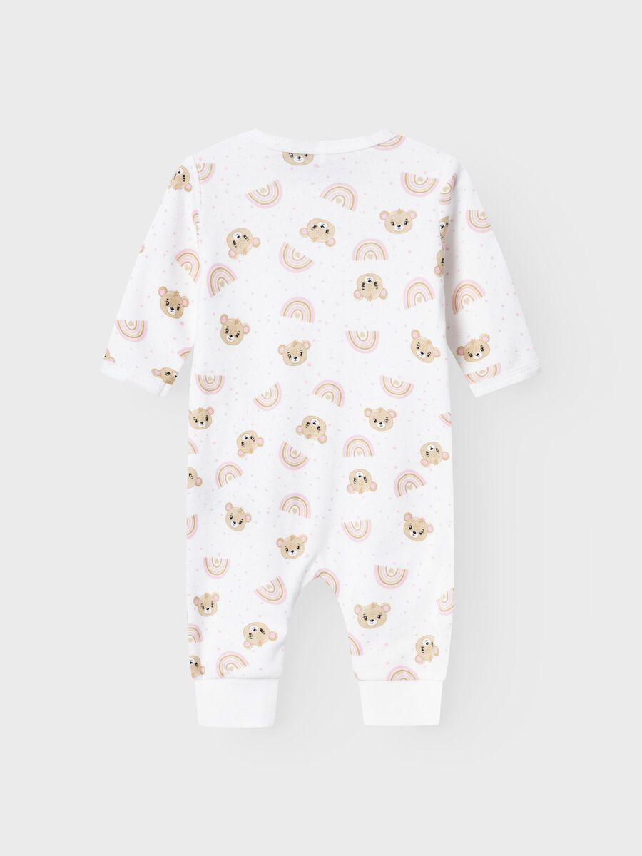 Hel Pyjamas Nalle Dragkedja Vit/Rosa