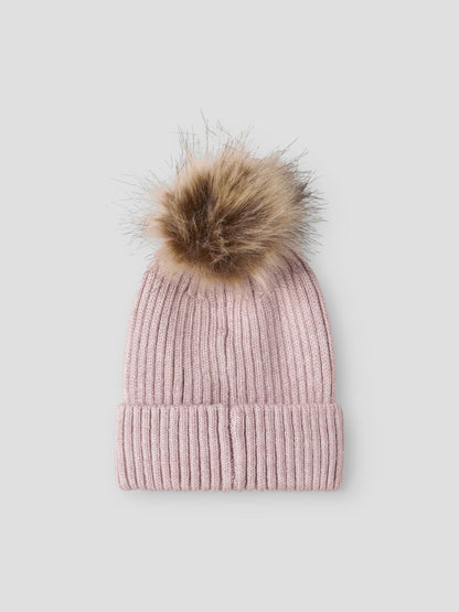 Mössa Mora Stickad Tofs Rosa