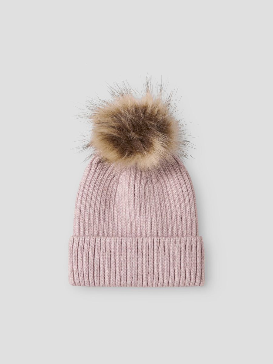 Mössa Mora Stickad Tofs Rosa