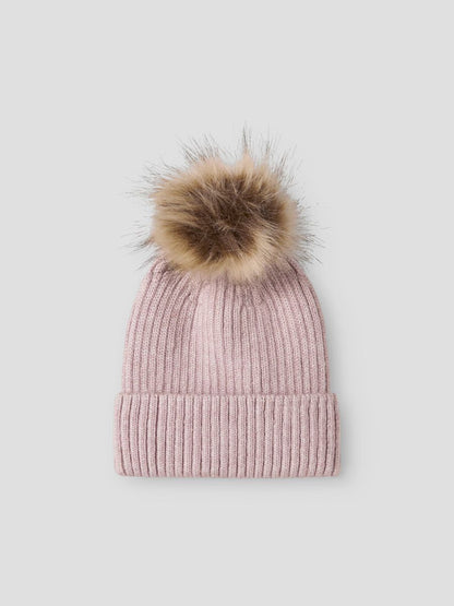 Mössa Mora Stickad Tofs Rosa