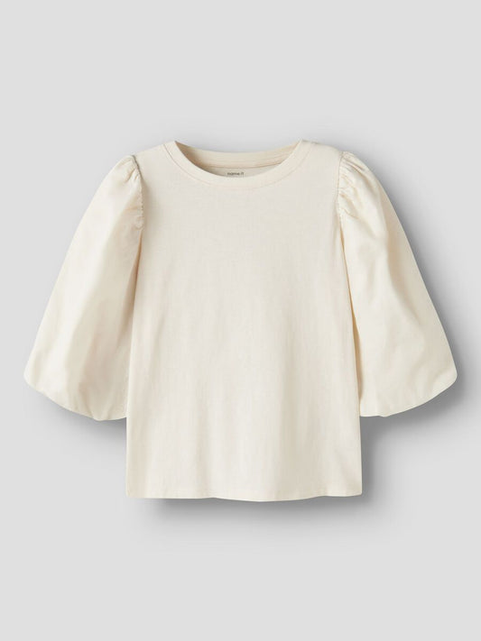 Topp 2/4 dels ärm Komha Enfärgad Vit/ Creme