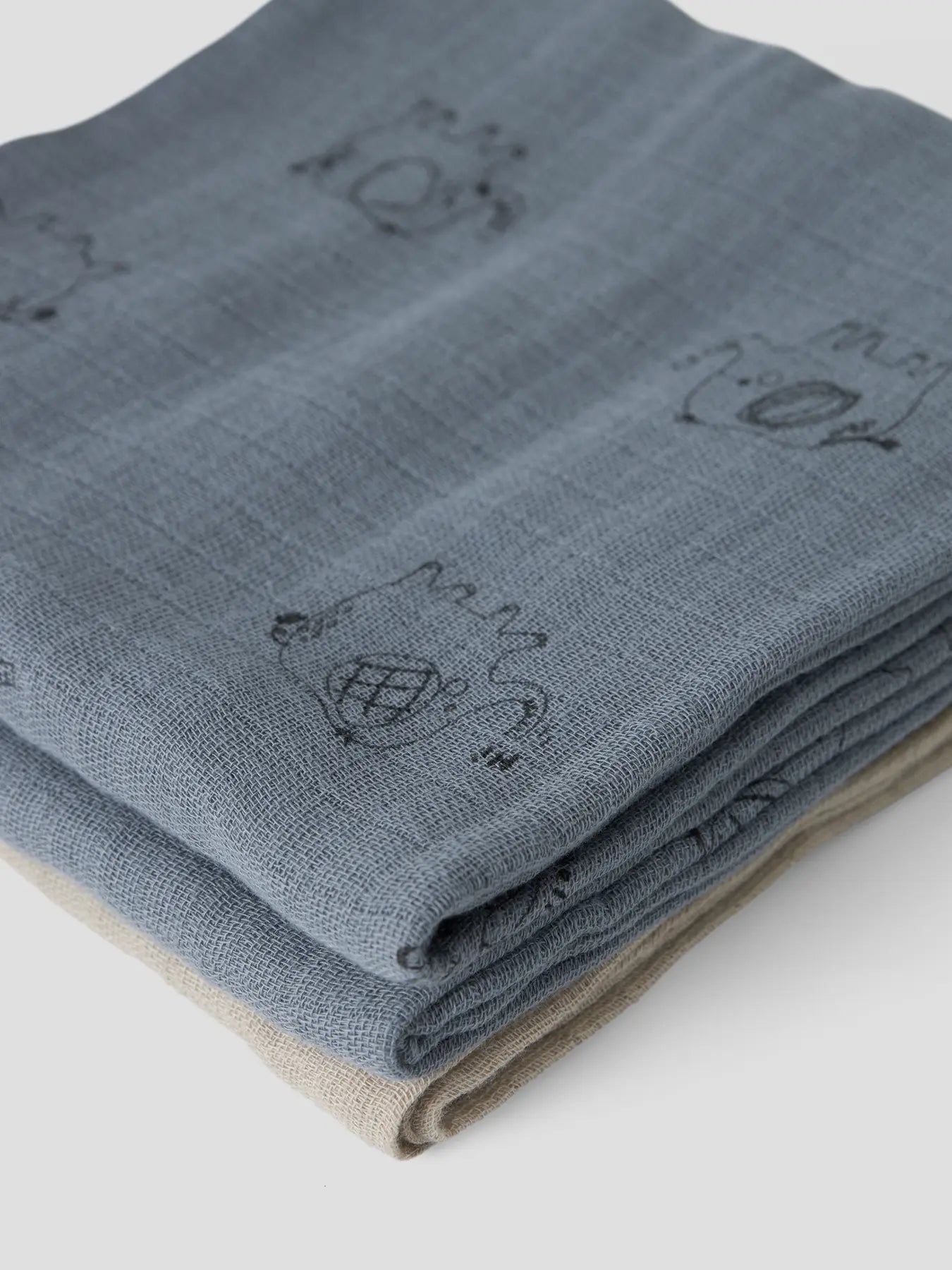 Muslinfiltar / Nappies 3-pack Blå/Beige