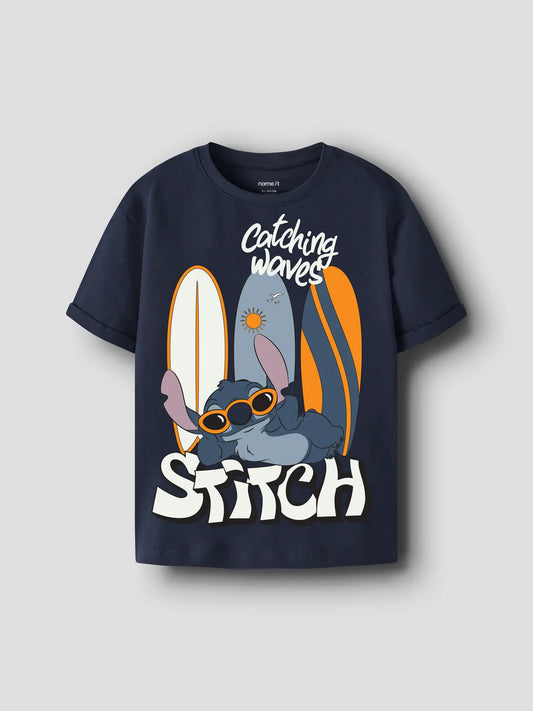 T-shirt Stitch Kortärmad Act Blå