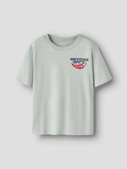 T-shirt Kortärmad Hikko Chili Backprint Grön