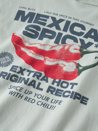 T-shirt Kortärmad Hikko Chili Backprint Grön