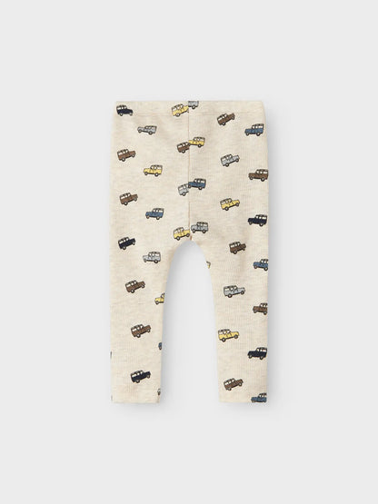 Leggings Bilar Ribbade Hukab Beige