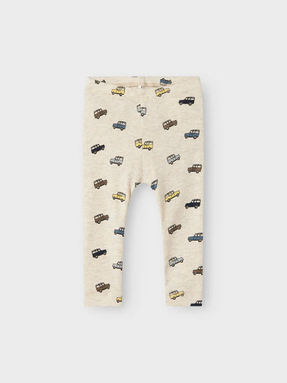 Leggings Bilar Ribbade Hukab Beige