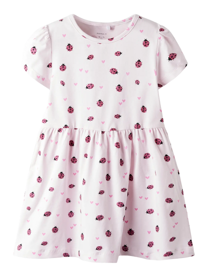 Klänning Kortärmad Filla Nyckelpigor Rosa