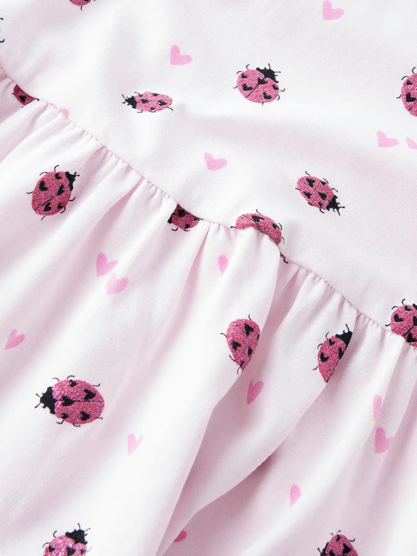 Klänning Kortärmad Filla Nyckelpigor Rosa