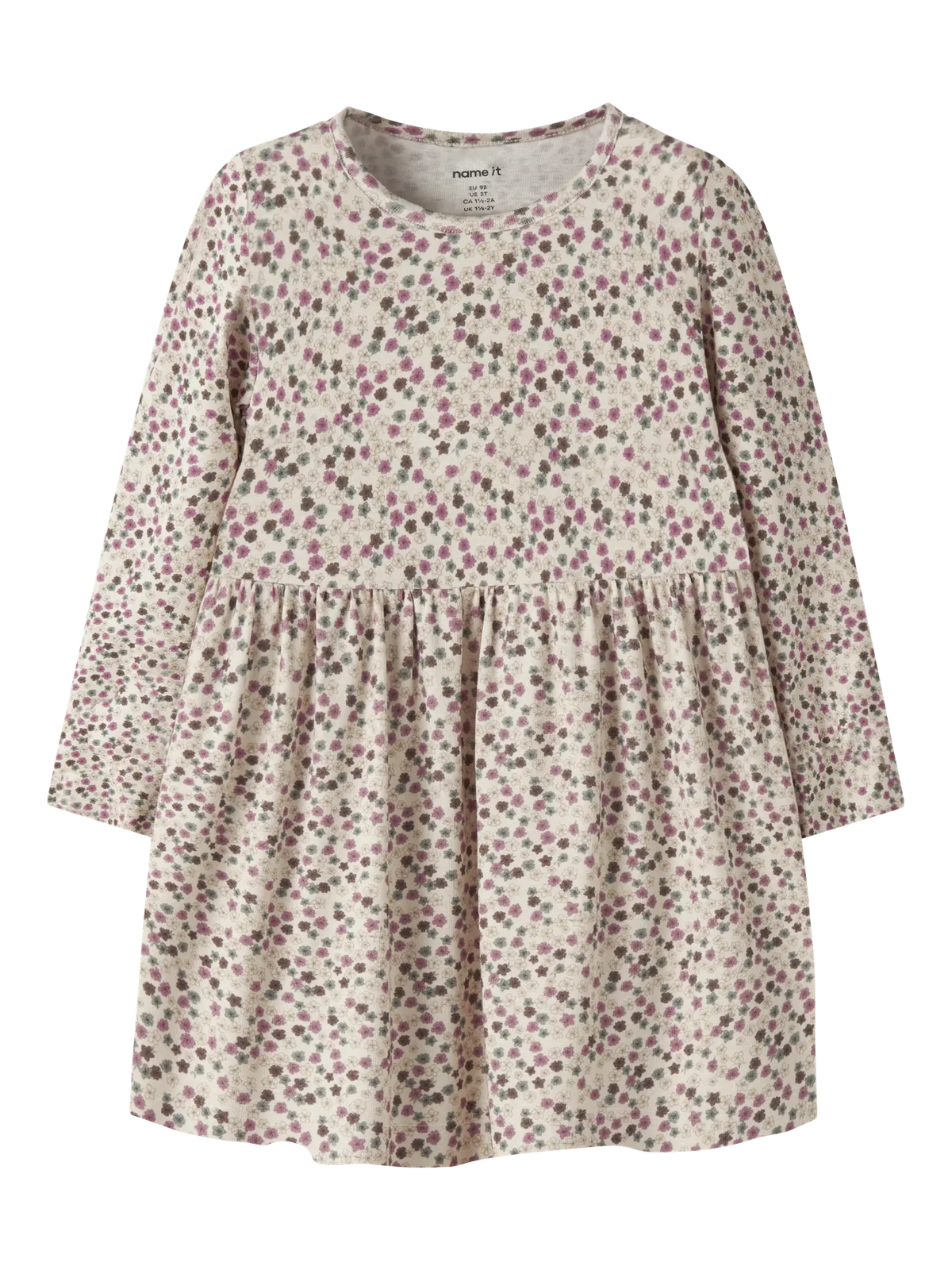 Klänning Lianna M Långärmad Mönstrad Beige