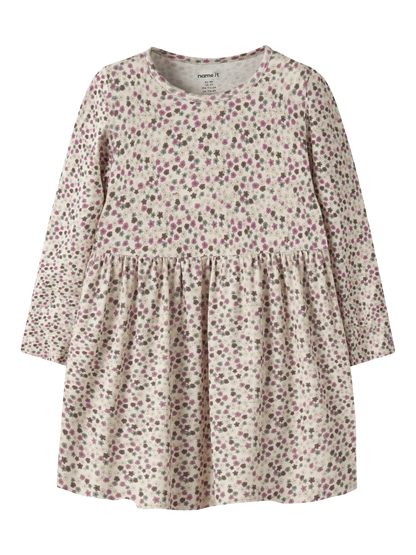 Klänning Lianna M Långärmad Mönstrad Beige