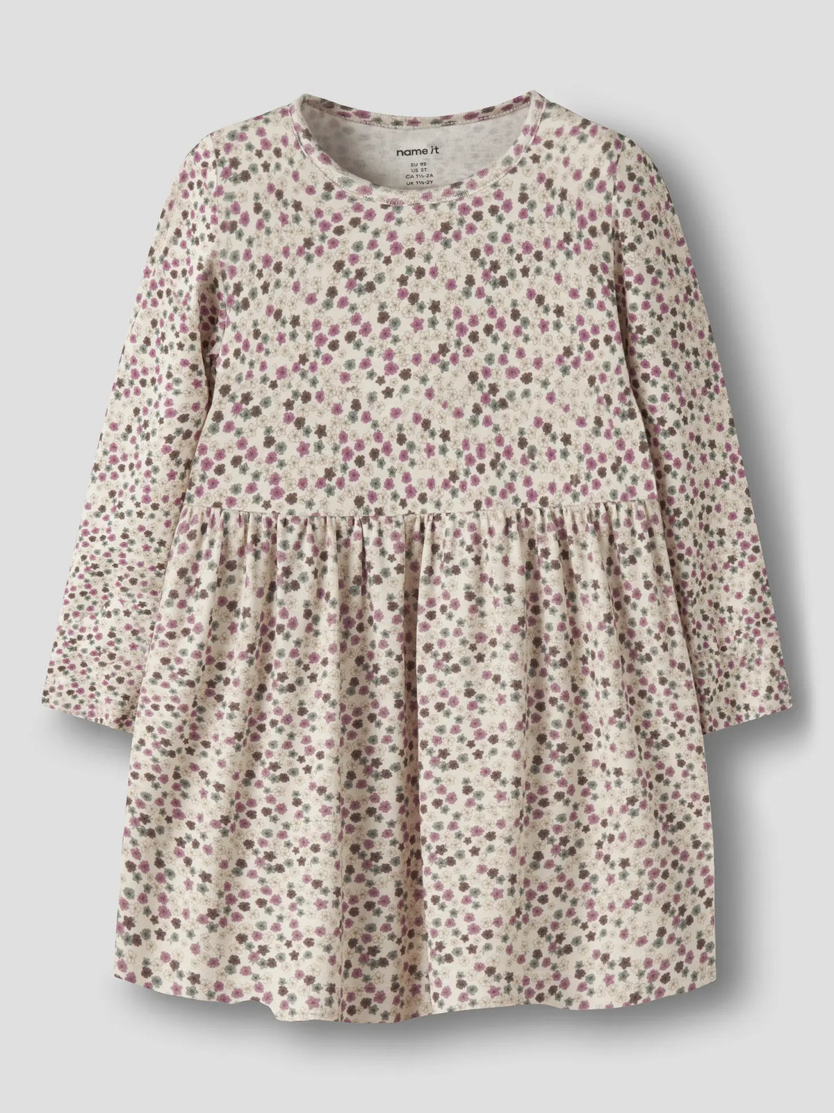 Klänning Lianna M Långärmad Mönstrad Beige
