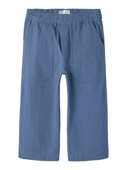 Byxa Derik Enfärgad Bomull Blå