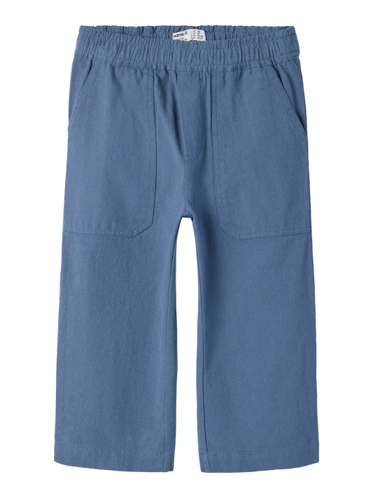 Byxa Derik Enfärgad Bomull Blå