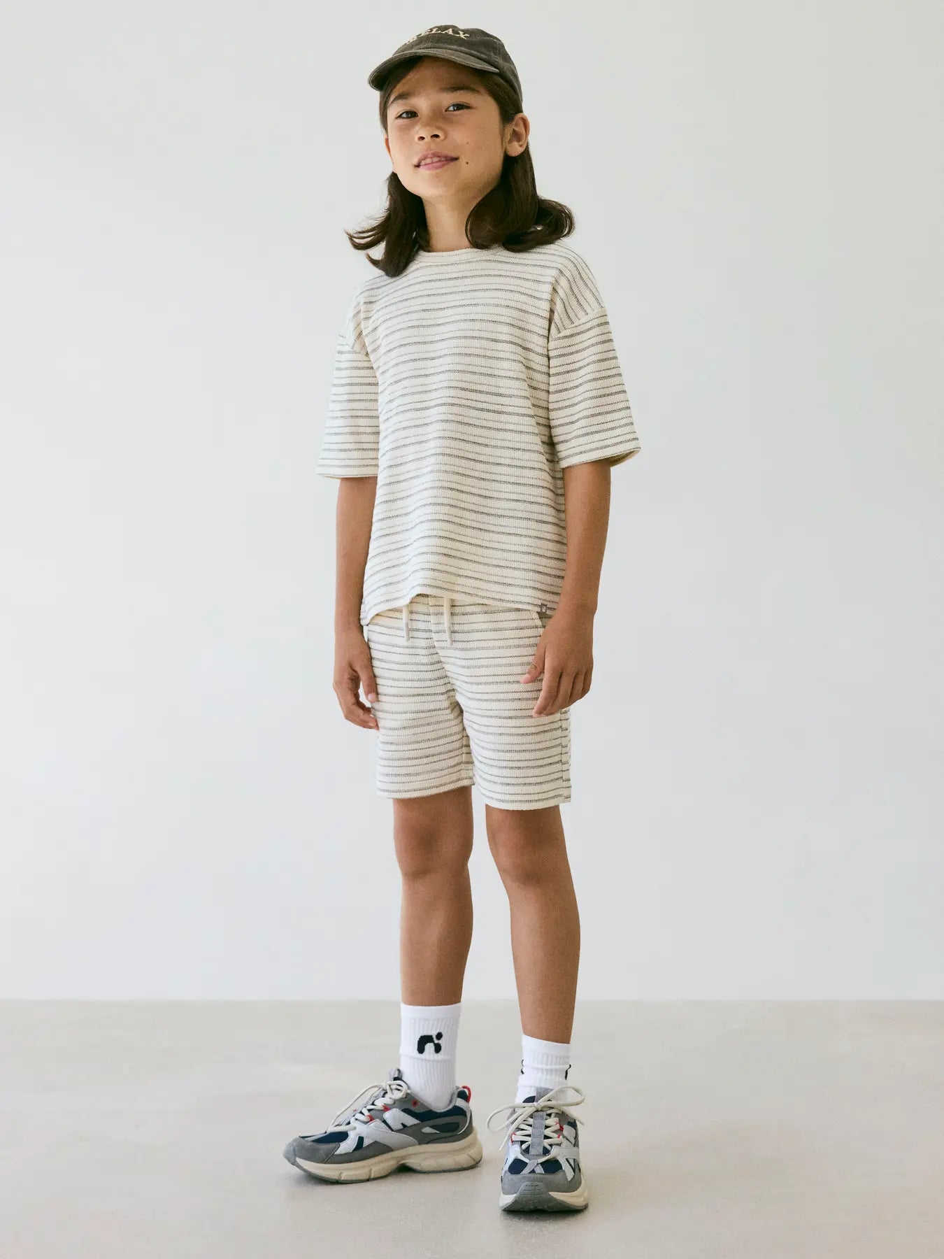 T-shirt Jonn Kortärmad Randig Beige