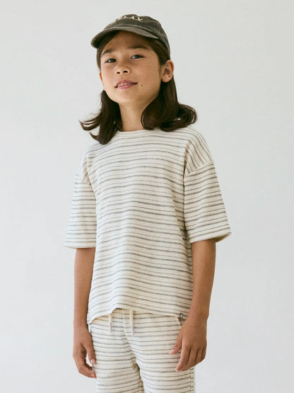 T-shirt Jonn Kortärmad Randig Beige
