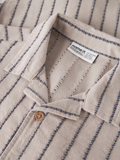 Skjorta Jax Kortärmad Mönstrad Beige