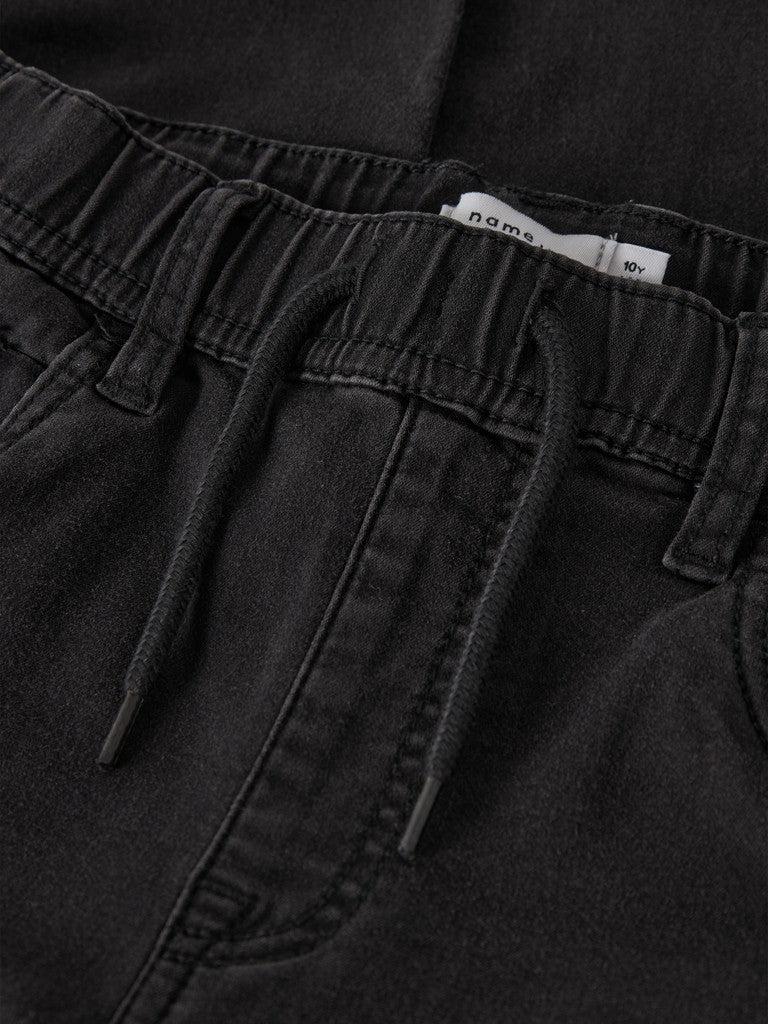 Jeans Mjuka Regular Resårmidja Svart