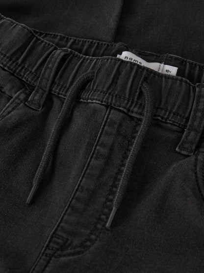 Jeans Mjuka Regular Resårmidja Svart