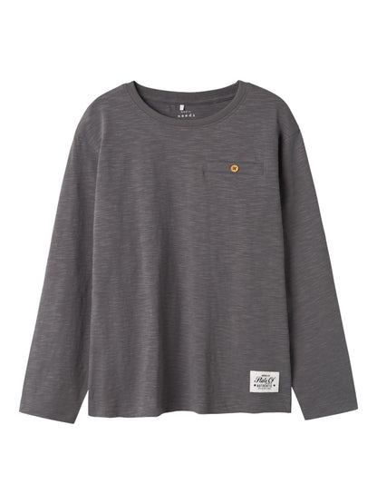 T-shirt Långärmad Vincent K Enfärgad Grå