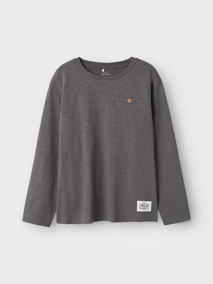 T-shirt Långärmad Vincent K Enfärgad Grå