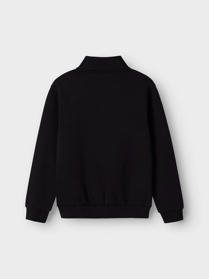 Sweatshirt Halfzip Brody Enfärgad Svart