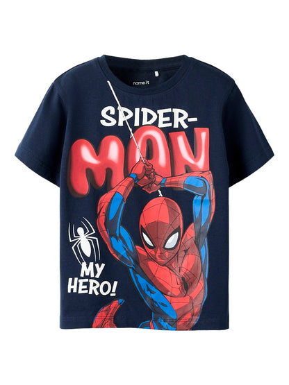 T-shirt Spiderman Marvin Blå