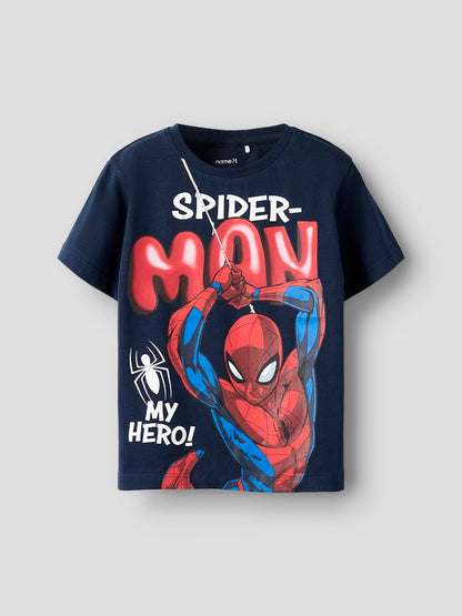 T-shirt Spiderman Marvin Blå