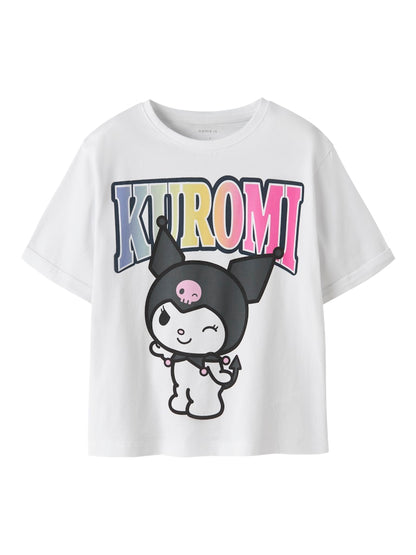 Topp Kuromi Hello Kitty Kortärmad Forma Vit