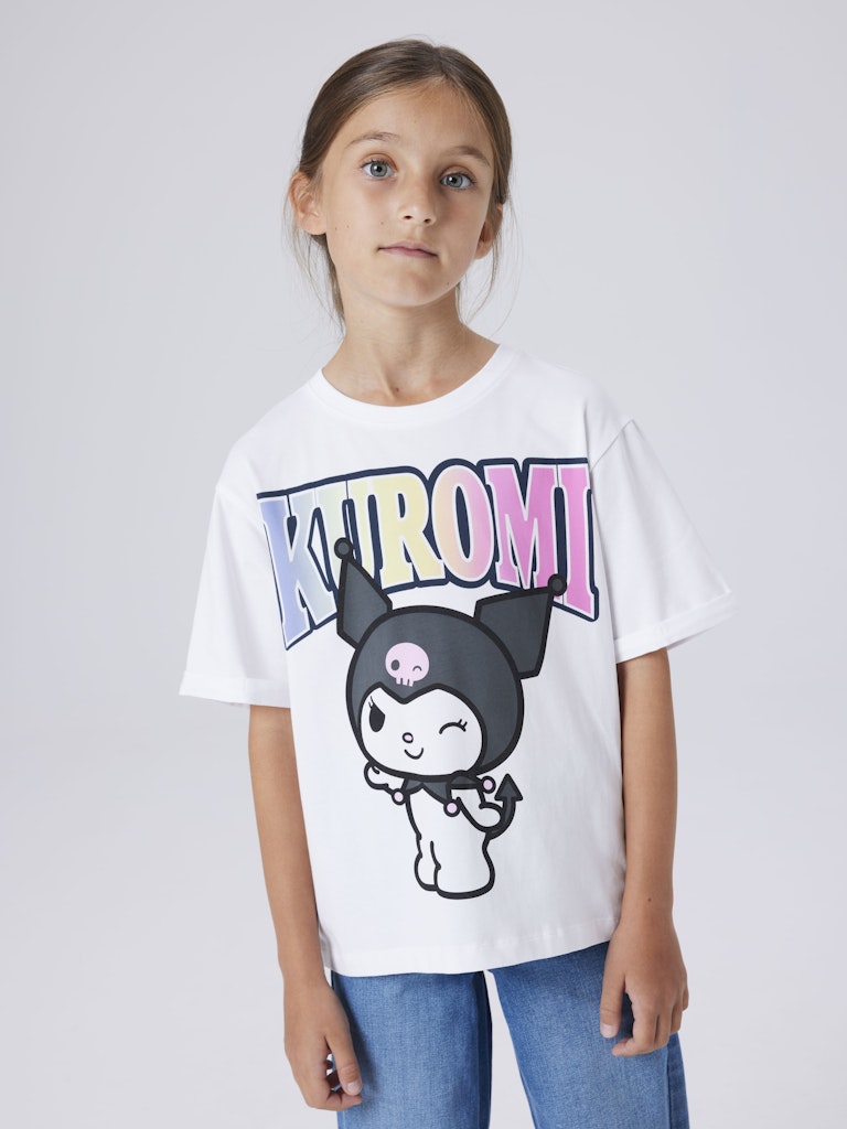 Topp Kuromi Hello Kitty Kortärmad Forma Vit