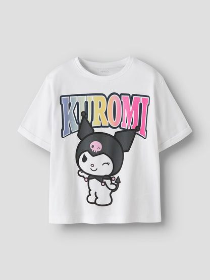 Topp Kuromi Hello Kitty Kortärmad Forma Vit