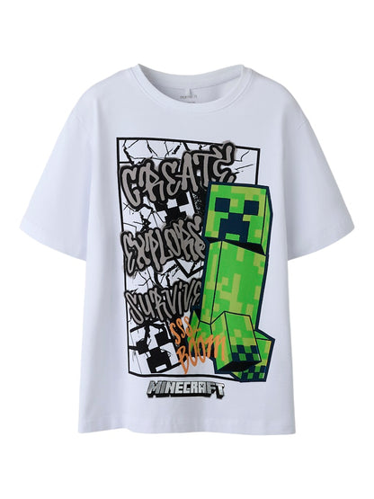 T-shirt Minecraft  Kortärmad Mase Vit